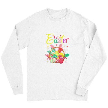 Discover Happy Easter Egg Basket Bunny Ears Long Sleeves