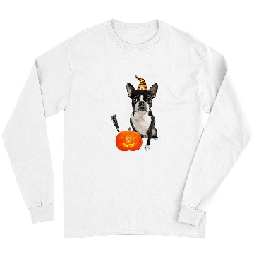 Discover Boston Terrier Pet Witch Hat Halloween Dog Costume Long Sleeves