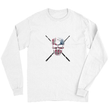 Discover Sport Billiard Skull American Flag Skull Billiards Pool Player Long Sleeves