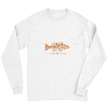 Discover Funny Drummer Fishing Gulf Redfish Red Drum Texas Tugger Long Sleeves