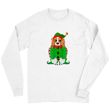 Discover Cavalier King Charles Spaniel Pet Funny King Charles Spaniel In Elf Christmas Dog Tee Long Sleeves
