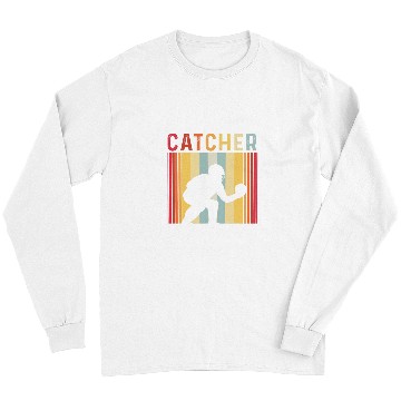 Discover Sport Baseball Retro Vintage Softball Baseball Catcher Long Sleeves