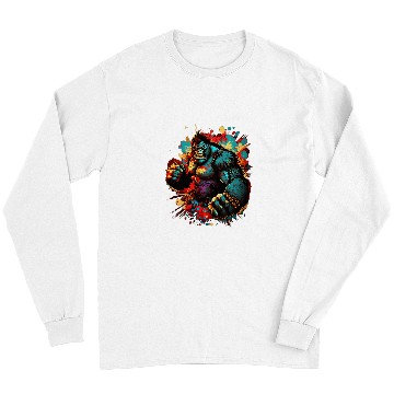 Discover Boxer Pet Gorilla Boxer Splash Graffiti Graphic Long Sleeves