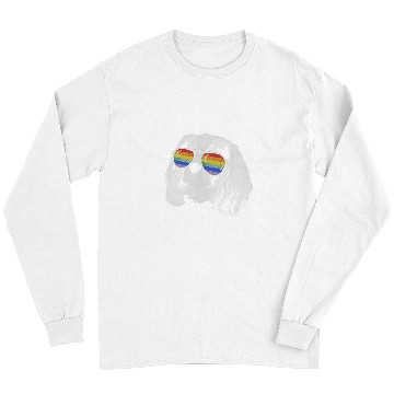 Discover Cavalier Pet Pride Month Cavalier king Rainbow Flag Long Sleeves