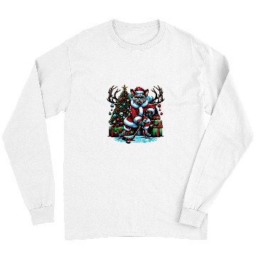 Discover Sport Hockey Santa Devon rexs Cat Playing Hockey Long Sleeves