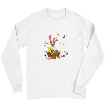 Discover Bull Terrier Pet Happy Easter Day Easter Colorful Egg Hunt Long Sleeves