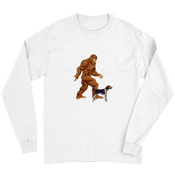 Discover Coonhound Pet Funny bigfoots Walking Treeing Walker Coonhound Sasquatch Long Sleeves