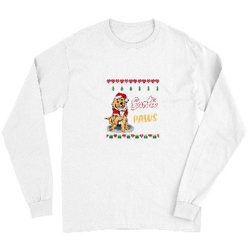 Discover Golden Retriever Pet Womens Golden Retriever Dog Funny Santa Paws Christmas 176 Long Sleeves