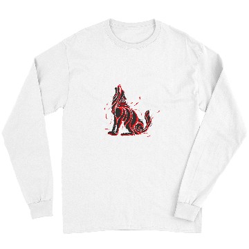 Discover Coyote Mammal burning angry Wildlife Colorful Wolves Wild Animal Long Sleeves