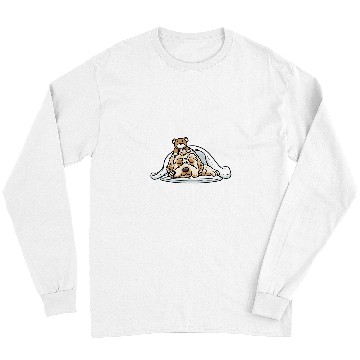 Discover Labradoodle Pet Dog With Stuffed Animal Sleeping Napping Long Sleeves