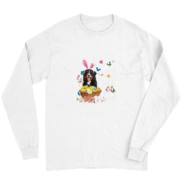 Discover Bernese Mountain Pet Happy Easter Day Colorful Egg Hunt Squad Long Sleeves