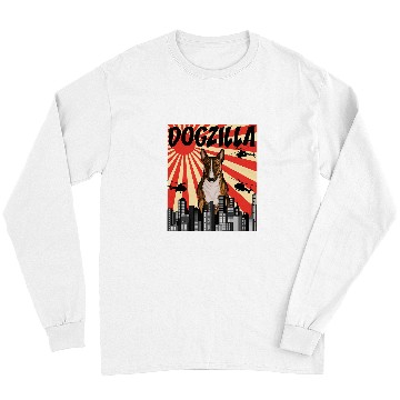 Discover Bull Terrier Pet Funny Retro Japanese Dogzilla Miniature Long Sleeves