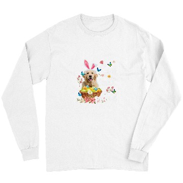 Discover Golden Retriever Pet Happy Easter Day Colorful Egg Hunt Squad Long Sleeves
