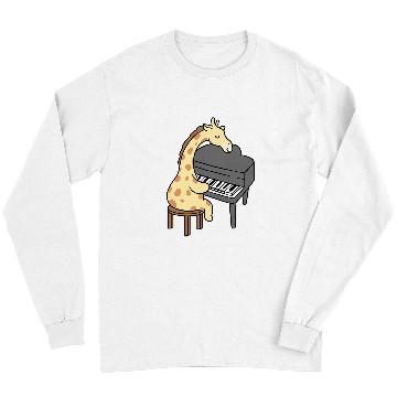 Discover Funny Piano Giraffe Gift Playing Piano 234 Long Sleeves