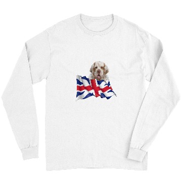 Discover Clumber Spaniel Pet Union Jack Flag Dog Long Sleeves