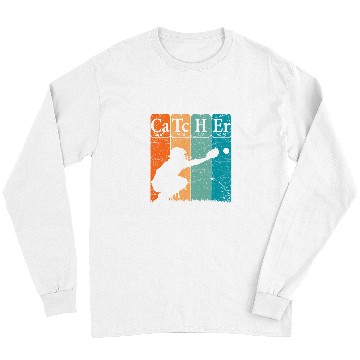 Discover Sport Baseball Periodic Table Elements Nerd Baseball Catcher Retro 2 Long Sleeves