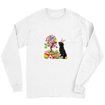 Discover Labrador Pet BLACK Labrador Easter Egg Tree Dogs Bunny Easters Day Long Sleeves