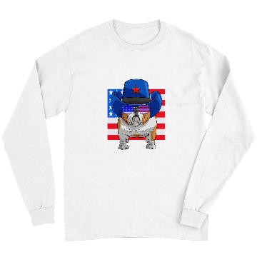 Discover English Bulldog Pet 4th of July Merica USA Flag Patriotic Long Sleeves