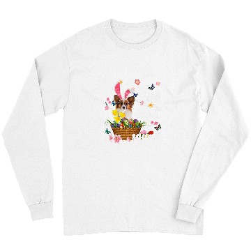 Discover Papillon Pet Happy Easter Day Easter Colorful Egg Hunt Long Sleeves