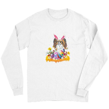 Discover Papillon Pet Funny Easter Egg Lover Papillon Dog Easter Sunday Long Sleeves