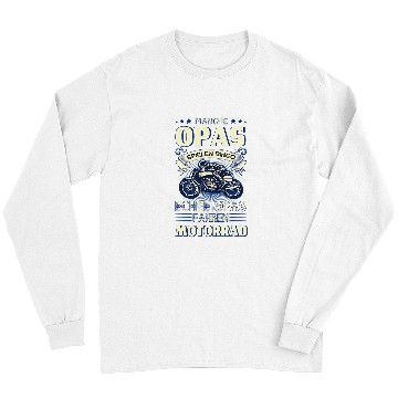Discover Old Man Grandpa Grandad Motorcycle Gift Long Sleeves
