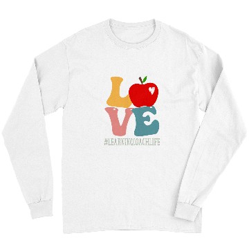 Discover Learning Coachs Love Apple Groovy Retro Cute Back To School Long Sleeves