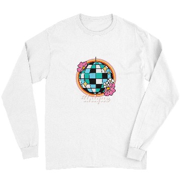 Discover Womens uniques Womens Creative Expression Graphic Retro Disco Ball Long Sleeves