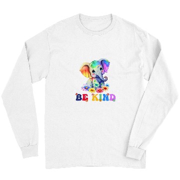 Discover Elephant Mammal Be Kind Cute Elephant Mom Kids Kindness Graphic Long Sleeves