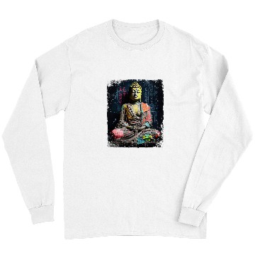 Discover Buddhist Monk Yin Yang Zen Meditation Buddha Long Sleeves