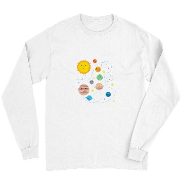 Discover Solar System Space Planets Astronaut Science Distressed Long Sleeves