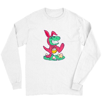 Discover Chicken Pet TRex Easter Bunny Chick Egg Hunt Easter Day Hunt Long Sleeves
