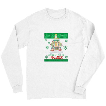Discover Book Fun Lover xmass Tree Librarian Booked Up For The Holidays Long Sleeves
