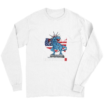 Discover Dinosaur Pet Libertysaurus T rexs Statue of Liberty Dinosaur 4th of July Long Sleeves