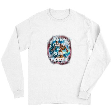Discover Shark Pet Keep Calm and Surf Faster Shark Attack Long Sleeves