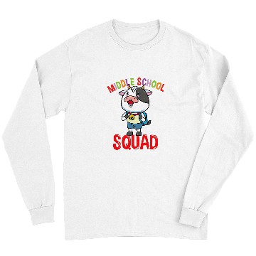 Discover Cow Pet Back To School Middle School Squad Long Sleeves