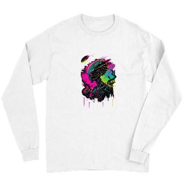 Discover Aliens UFO Synthwave Retrowave Alien Colorful Graphic 21 Long Sleeves