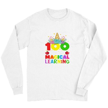 Discover Unicorn Pet 100 Days Magical Learning 100 Days of School Long Sleeves
