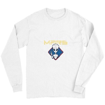 Discover Aliens UFO Nuke Mars Funny alien with a peace sign Long Sleeves