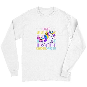 Discover Unicorn Pet 100 Days of Kindergarten Unicorn Teacher Girls Toddler Kids Long Sleeves