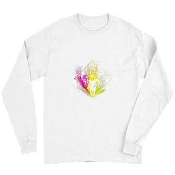 Discover Cow Pet Boho Cow Skull Flowers Diamond Pink and Yellow Splatter Long Sleeves