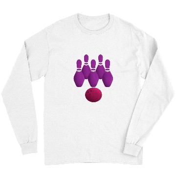 Discover Sport Bowling Purple Bowling Pins Ball Team Long Sleeves