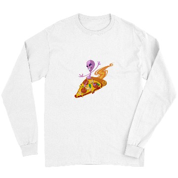 Discover Aliens UFO Pizza Loving Surfing Long Sleeves