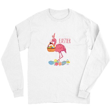 Discover Flamingo Pet With Easter Happy Easter Egg Basket Hunting 8 Long Sleeves