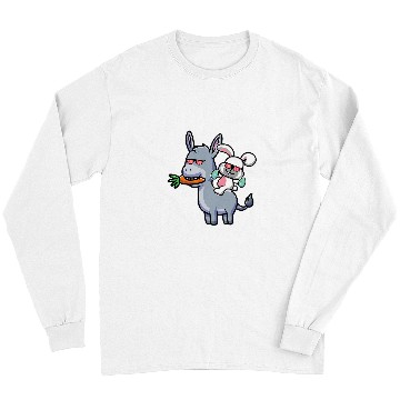 Discover Donkey Pet Easter Bunny Riding On Donkey Cute Easter Egg Hunt Kids Long Sleeves