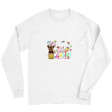 Discover Happy Easter Yorkshire Terrier Cosplay Bunny Chocolate Eggs Long Sleeves