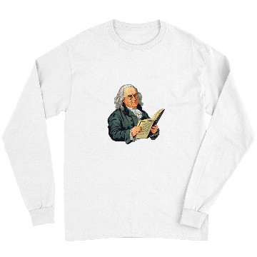 Discover Book Fun Benjamin Franklin Reading A Book Long Sleeves