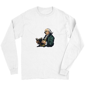 Discover Book Fun Benjamin Franklin Reading A Book 1 Long Sleeves