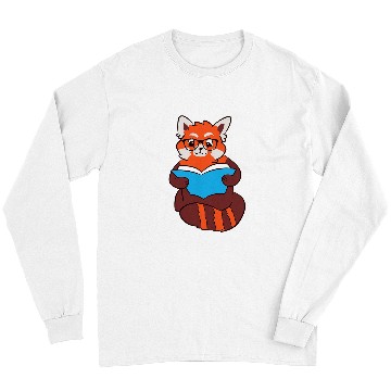 Discover Book Fun Red Panda Sleeping Reading Book Red Panda Long Sleeves