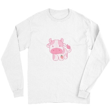 Discover Cow Pet Strawberry Cow Cute Pink Pastel Long Sleeves