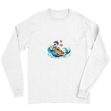 Discover Dolphin Pet Kayaking Dolphin Kawaii Kayaker Kayak Canoe Canoeing Long Sleeves